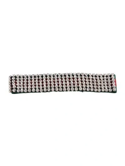 Pre-owned Gucci Crystal Embellished Headband In Green