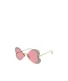 Gucci Crystal-embellished Heart-shape Sunglasses In Pink