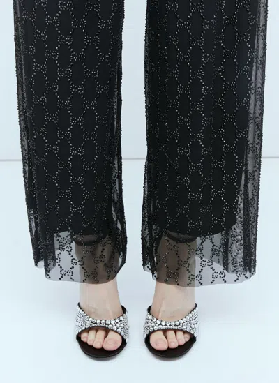 Gucci Crystal Embellished High Heel Sandals In Black