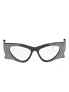 Gucci Crystal-embellished Irregular-shape Sunglasses In Black