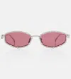 Gucci Crystal-embellished Oval Sunglasses