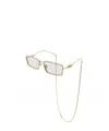 Gucci Crystal-embellished Rectangle-frame Glasses In White