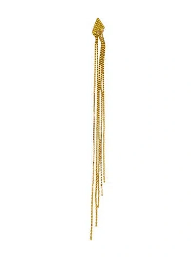 Pre-owned Gucci Crystal Embellished Single Fringe Earring In Yellow