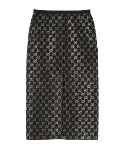 Gucci Crystal-embellished Skirt In Black