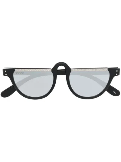 Gucci Crystal-embellished Sunglasses In Black