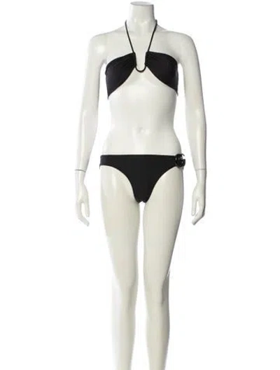 Pre-owned Gucci Crystal Embellishments Bikini In Black