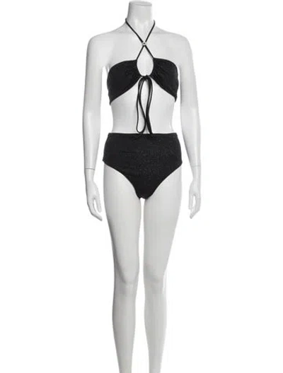 Pre-owned Gucci Crystal Embellishments Bikini In Black