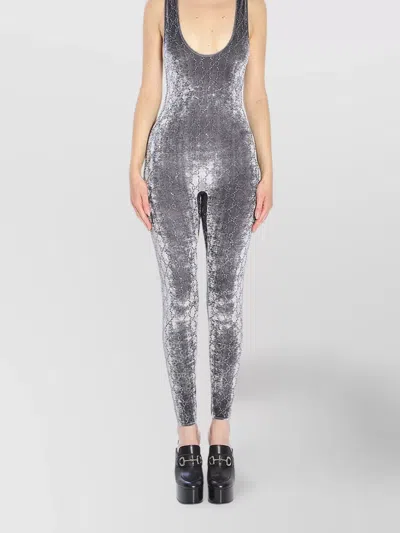 GUCCI CRYSTAL EMBROIDERED FITTED JUMPSUIT