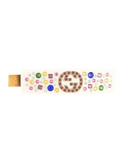 Pre-owned Gucci Crystal Hair Clip In Neutrals