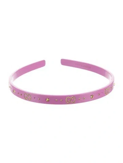 Pre-owned Gucci Crystal Headband In Purple