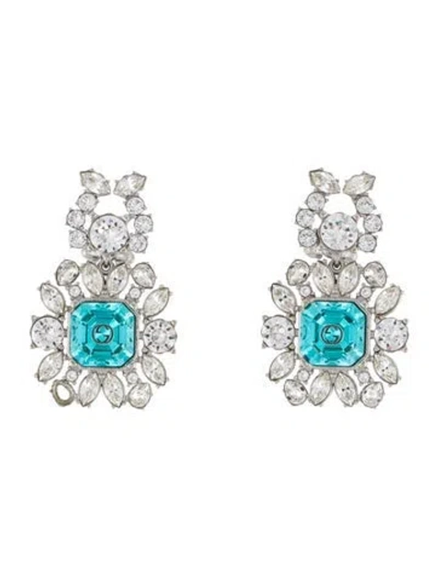 Pre-owned Gucci Crystal Interlocking G Clip-on Earrings In Multi