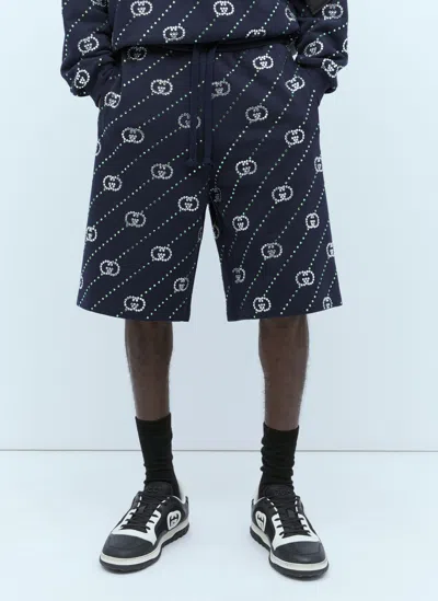 Gucci Crystal Interlocking G Shorts In Black
