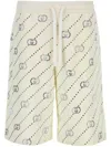 Gucci Bermuda In Cotone Decorato Uomo In Neutrals
