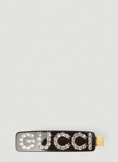 GUCCI CRYSTAL-LOGO SINGLE HAIR CLIP