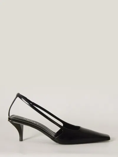 Gucci Crystal Logo Slingback Pumps In Black