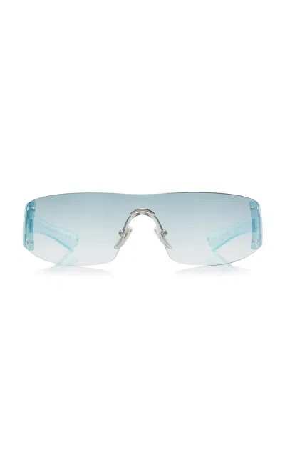 Gucci Crystal Mask-frame Sunglasses In Blue