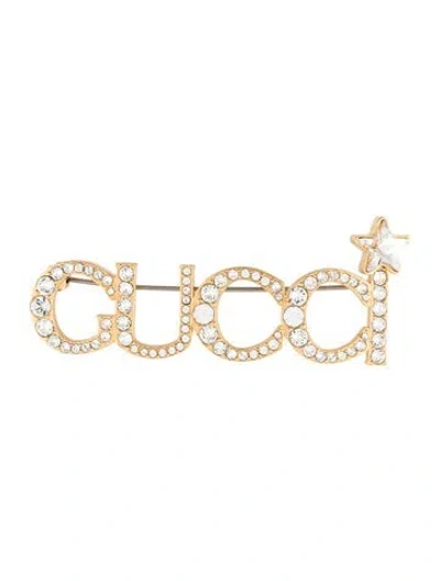 Pre-owned Gucci Crystal Pin Brooch In Multicolor