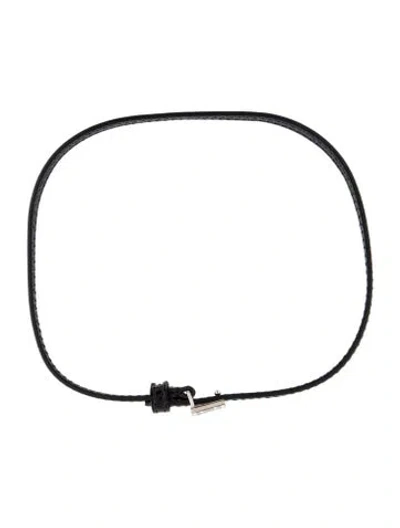 Pre-owned Gucci Crystal Square G Choker Necklace, 13" In Black/clear