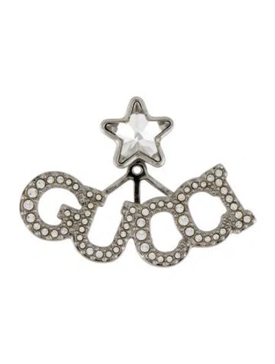 Pre-owned Gucci Crystal Star Single Earring In Transparent