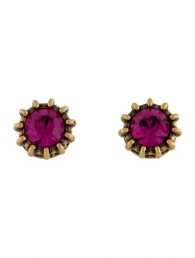 Pre-owned Gucci Crystal Stud Earrings In Multi