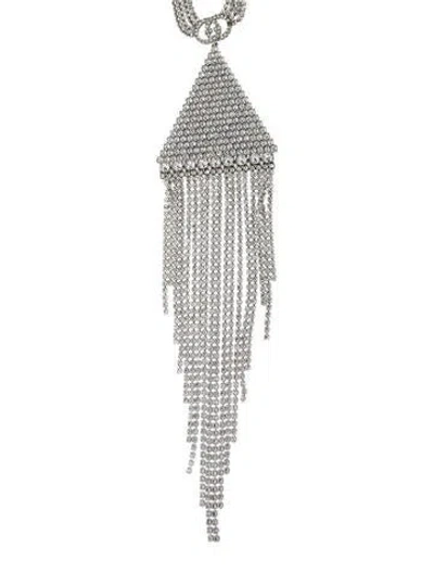 Pre-owned Gucci Crystal Triangle Pendant Necklace In Multi