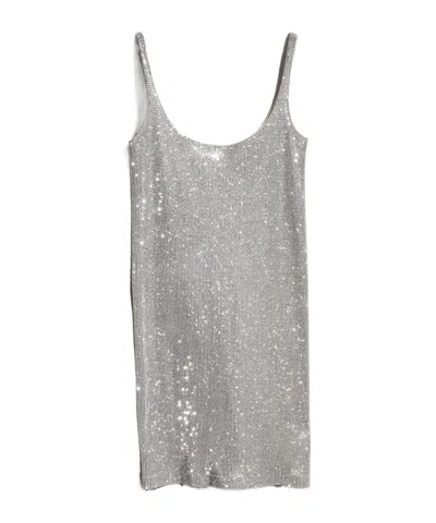 Gucci Crystal-embellished Dress In Gray