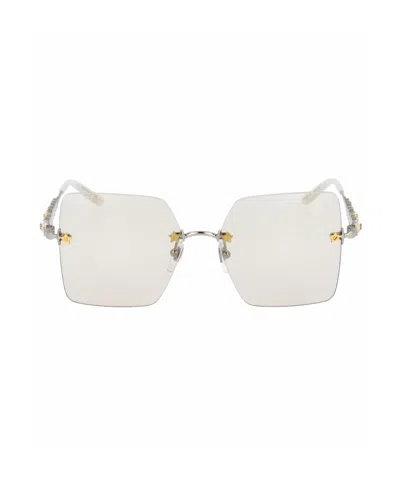 Gucci Crystal-embellished Square-frame Sunglasses In Gold
