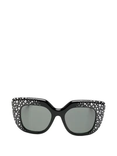 Gucci Crystal-embellished Sunglasses In Black