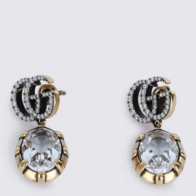 Gucci Crystals Gg Marmont Earrings In Metallic