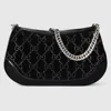 Gucci Crystals Medium Shoulder Bag In Black
