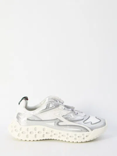 Gucci Two-tone Mesh And Rubber Cub3d Sneakers In Silver