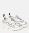Gucci Two-tone Mesh And Rubber Cub3d Sneakers In Silver