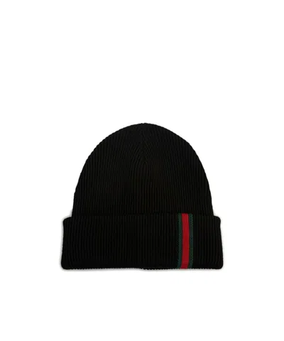GUCCI WOOL HAT WITH WEB