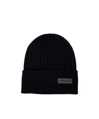 Gucci Cuffed Knitted Hat In Black