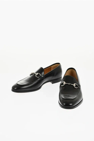 Gucci Cuir Sole Leather Loafers With Morset In Black