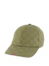 Gucci Curved Canvas Baseball Hat In Green
