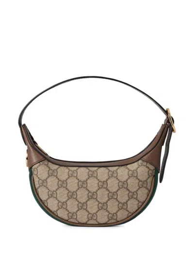 Gucci Curved Silhouette Monogram Canvas Shoulder Bag In Brown