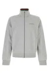 Gucci High Collar Jacket With Ribbed Cuffs And Hem In Gray