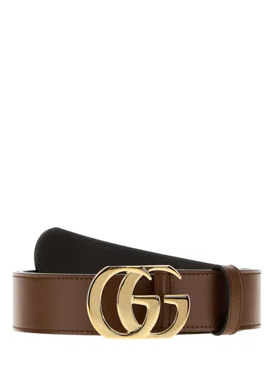 Gucci Cut Gg Marmont Belt In Brown