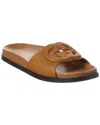 Gucci Leather Cut Flat Sole Sandals In Brown