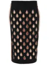 Gucci Cut-out Detailing Silk Skirt In Pink