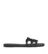 Gucci Interlocking G Rubber Flat In Black