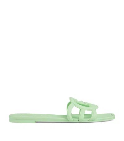 Gucci Cut-out Interlocking G Slides In Green