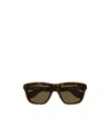 Gucci Cut-out Logo Rectangle-frame Sunglasses In Black