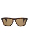Gucci Cut-out Logo Rectangle-frame Sunglasses In Brown