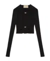 Gucci Cut-out Ribbed Crop Top In Black