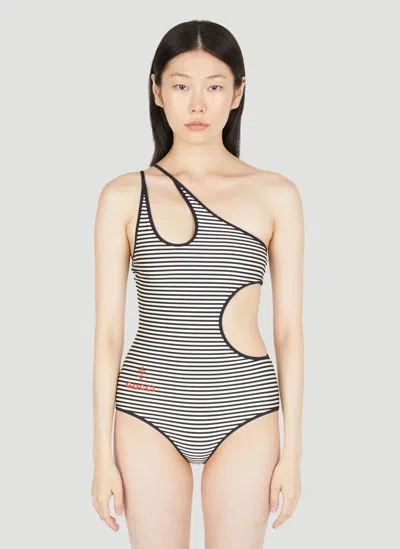 Gucci Cut-out Strip Swimsuit In Black