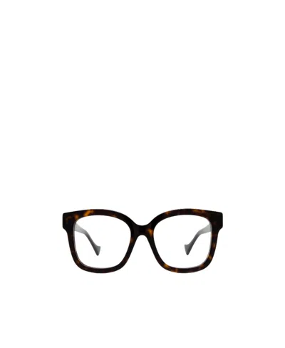 Gucci D-frame Tortoiseshell Optical Frame In Black
