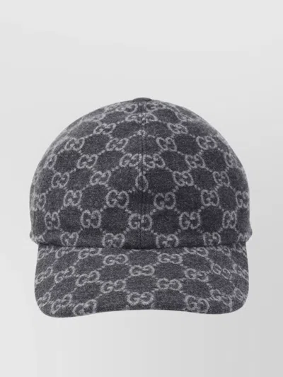 Gucci Dailly Monogram Curved Brim Hat In Black