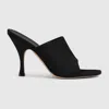 Gucci 95mm Satin Heeled Sandals In Black
